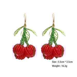 1 Pair Sweet Bead Cherry Drop Earrings h5 Picture2