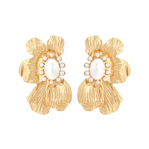 1 Pair Vintage Alloy Flower Stud Earrings h5
