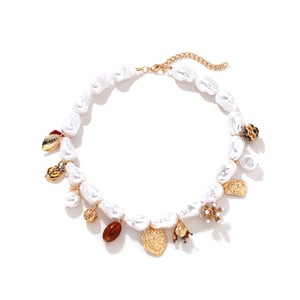 1 Piece Vintage Baroque Faux Pearl Retro Alloy Multi-Element Necklace h5