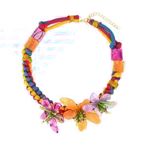 1 Piece Vacation Style Braided Rope Acrylic Flower Necklace h5