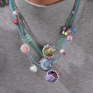 1 Piece Polychrome Series Vacation Intricate Conch Ceramics Crystal Women's Pendant Necklaces h5 Picture2