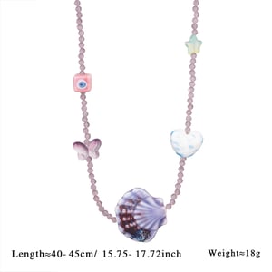 1 Piece Polychrome Series Vacation Intricate Conch Ceramics Crystal Women's Pendant Necklaces h5