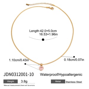 1 Piece Gold Color Heart Shape Stainless Steel Women's Pendant Necklaces h5