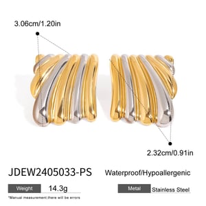 1 pair  style stainless steel gold color women's stud earrings h5