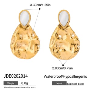 1 paio di orecchini pendenti da donna in acciaio inossidabile color oro con pietre artificiali, stile retrò, serie semplice h5 