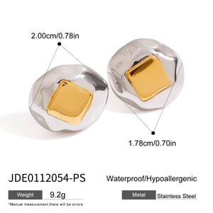 1 Paar Simple Series Einfache geometrische Ohrstecker aus Edelstahl in Goldfarbe für Damen h5 