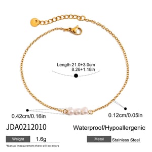 1 Piece Beads Stainless Steel Gold Color Women's Anklets h5