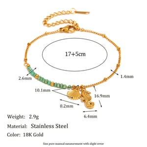 Seahorse Stainless Steel Gold Color Charm Bracelets h5 Picture2