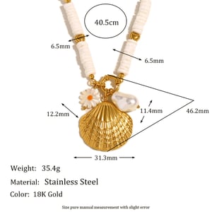 Shell Stainless Steel Gold Color Charm Bracelets h5 Picture2