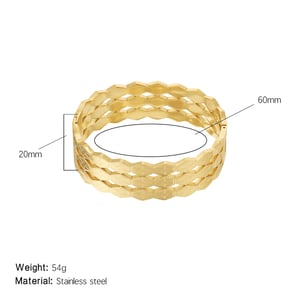 1 Piece Minimalist Series Elegant Hexagon Shape Stainless Steel Gold Color Women's Bangles h5 