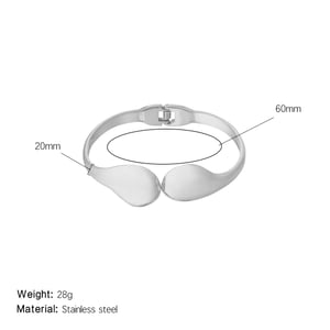 1 Piece Modern Series Subtle Droplet Shape Stainless Steel Gold Color Women's Bangles h5
