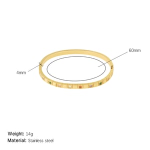 1 Stück Klassische Serie Elegante Mischfarben Edelstahl Gold Farbe Damen Armreifen h5 