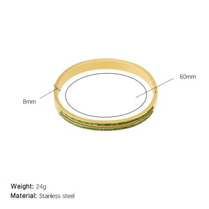1 Piece Luxurious Series Simple Double Lines Stainless Steel Gold Color Women's Bangles h5