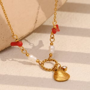 Vacation Stainless Steel Gold Color Pendant Necklaces h5 Picture2