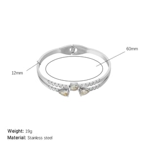 1 Piece Glamorous Series Elegant Droplet Stainless Steel Gold Color Women's Bangles h5
