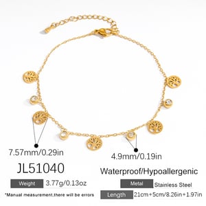 Heart Stainless Steel Gold Color Anklets h5
