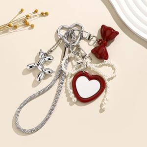 Mini Mirror Shape of Heart Bag Charms h5 Picture2