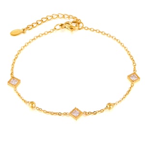 1 Stück Simple Series Tägliche geometrische Edelstahl Gold Farbe Damen Charm Armbänder h5