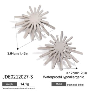 Sun Stainless Steel Gold Color Women's Stud Earrings h5 