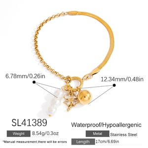 1 Piece Gorgeous Series Clover Stainless Steel Gold Color Women's Charm Bracelets h5 