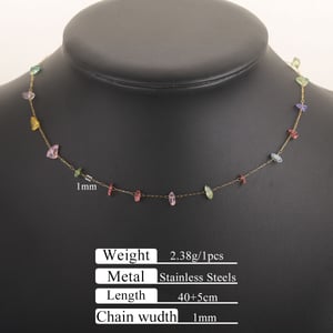 1 Piece Dazzling Beads Stainless Steel Gold Color Women's Chain Necklaces h5