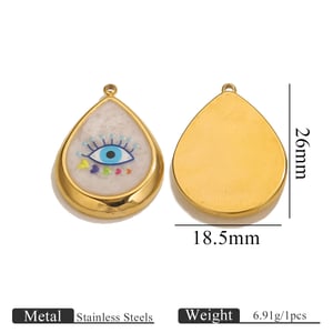 Retro Colorful Eye Stainless Steel Women's Pendants h5