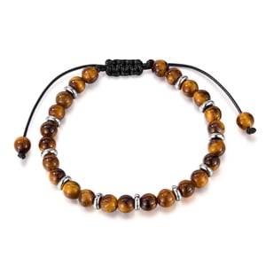 Pulseras de cuentas para hombre con piedras naturales sutiles de ojo de tigre de 1 pieza h5 