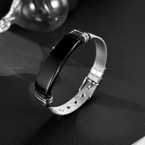 Pulseras de cadena rectangulares de acero inoxidable para hombre, serie Designable, 1 pieza h5 