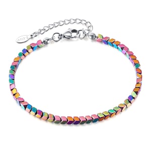 Collane a strati da uomo in acciaio inossidabile con perline colorate h5