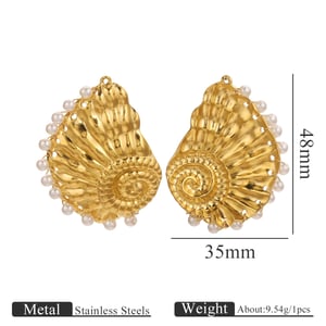 1 Piece Stylish Conch Shape Stainless Steel Women's Pendants h5