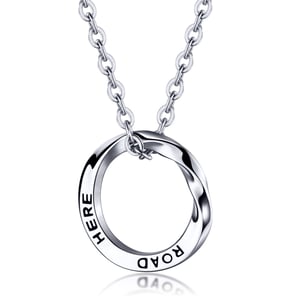 1 Piece Classic Mobius Strip Stainless Steel Men's Chain Necklaces h5