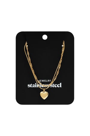 Kalp figürlü katmanlı kolye h5 Resim5