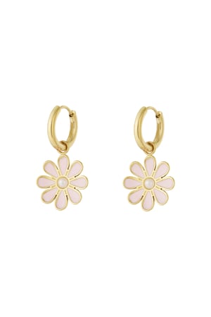 Pendientes colgantes de acero inoxidable con diseño de flores para uso diario. h5 