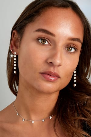 collier simple avec pendentifs coeur - doré h5 Image5