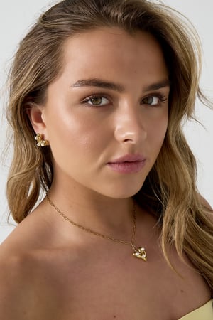 Necklace with hanging heart and pearls h5 Picture2