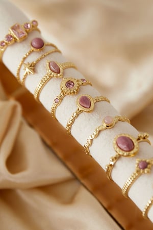 Rings display stones - Gold color/green h5 Picture3