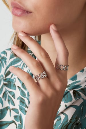 Ring cute flowers - Silver Color color h5 Picture3