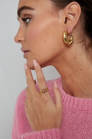 Ring stone with decoration - Gold color/green h5 Picture4