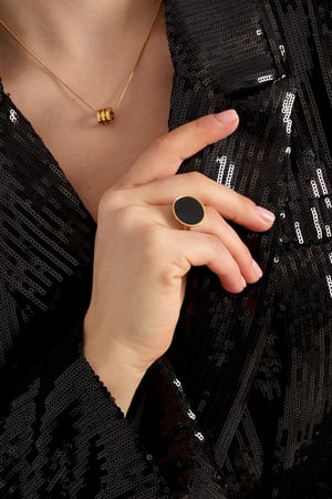 Ring modern - Gold color/black h5 Picture4