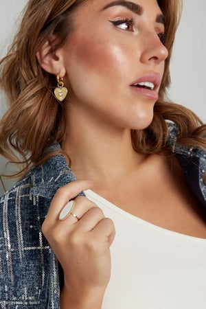 Ring vintage edge - Gold color/white h5 Picture4
