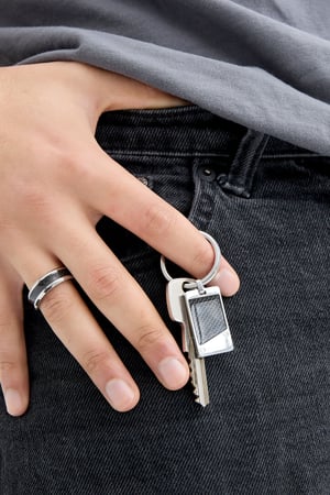 Keychain with braided charm - Silver Color color h5 Picture2
