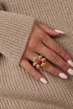 Flower with colored stone ring h5 Picture2