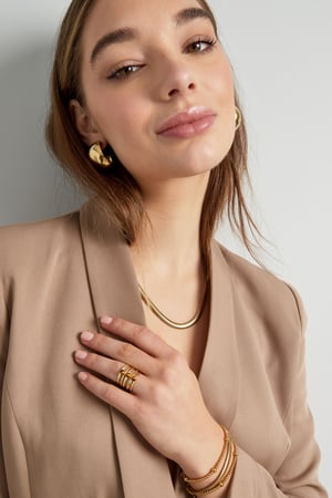 Ring three-layer stone - Gold color/green h5 Picture4