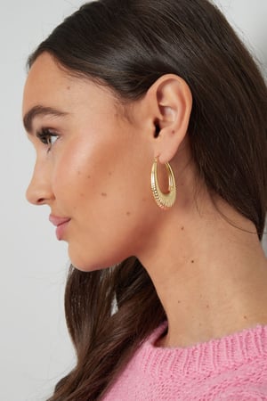 stainless steel geometric oval earrings h5 Picture4