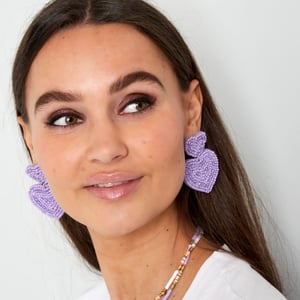 Ohrringe große Herzen Grün Glas h5 Bild6