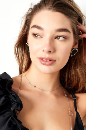 Pendientes de abalorios corazón con pedrería Rosa Glass h5 Imagen6