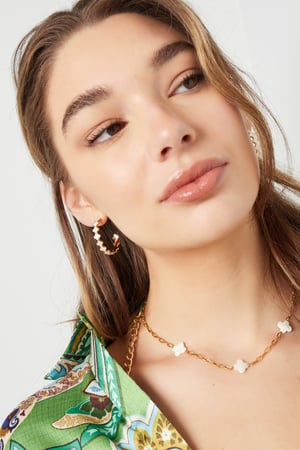 Ear studs clover - Silver color/white Stainless Steel h5 Picture4