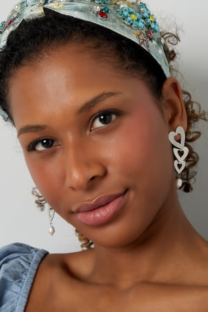 Ohrringe 3 Herzen mit Perle - goldener Edelstahl h5 Bild4