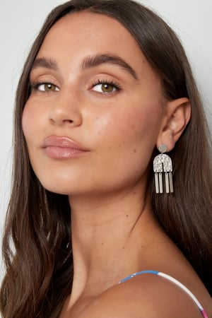 Statement earrings half arch - silver color Stainless Steel h5 Picture4