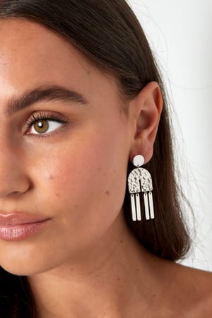 Statement earrings half arch - silver color Stainless Steel h5 Picture3